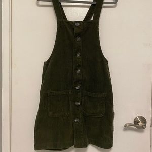 Blue Spice Green Corduroy Ribbed Dress (medium)
